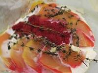 Печеное манго с малиной